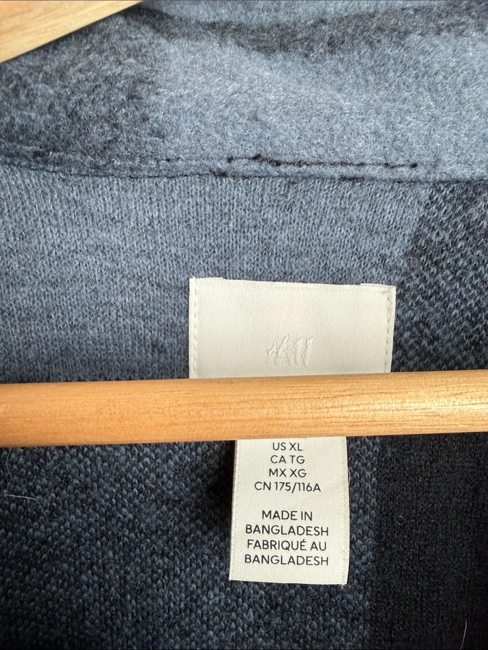 H&M Black & Blue Plaid Shacket